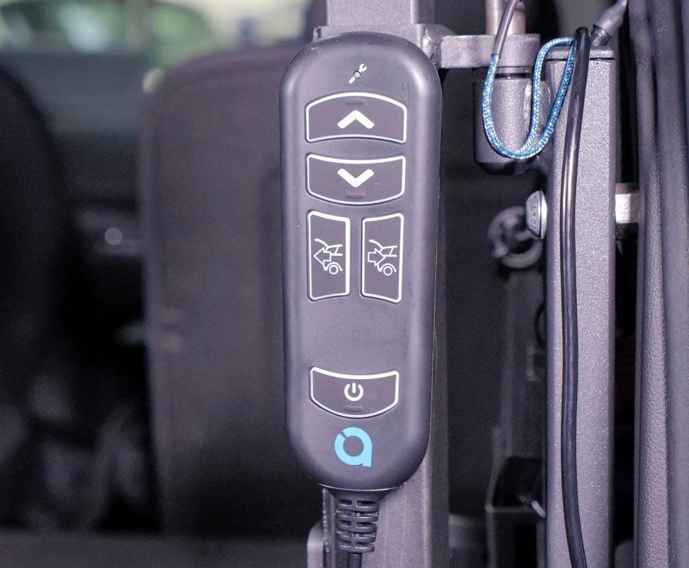 Close-up view of Smart Lifter remote control