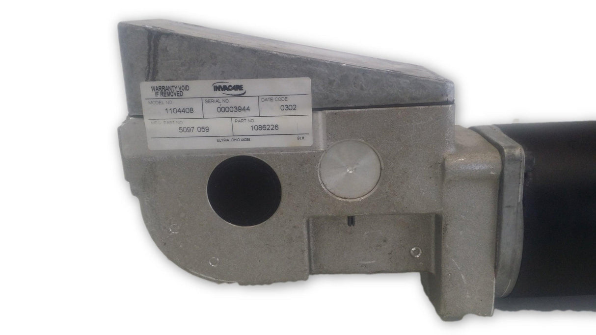 closeup view of the label on the gearbox of a motor for the Invacare Storm 2G and 3G