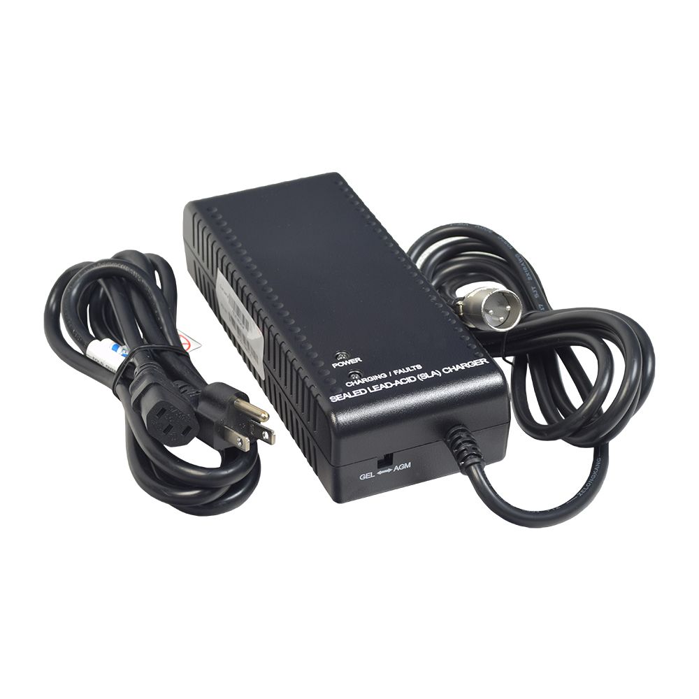 Overhead view of Pride Mobility Universal Power Group 5 Amp XLR AGM/Gel Battery Charger
