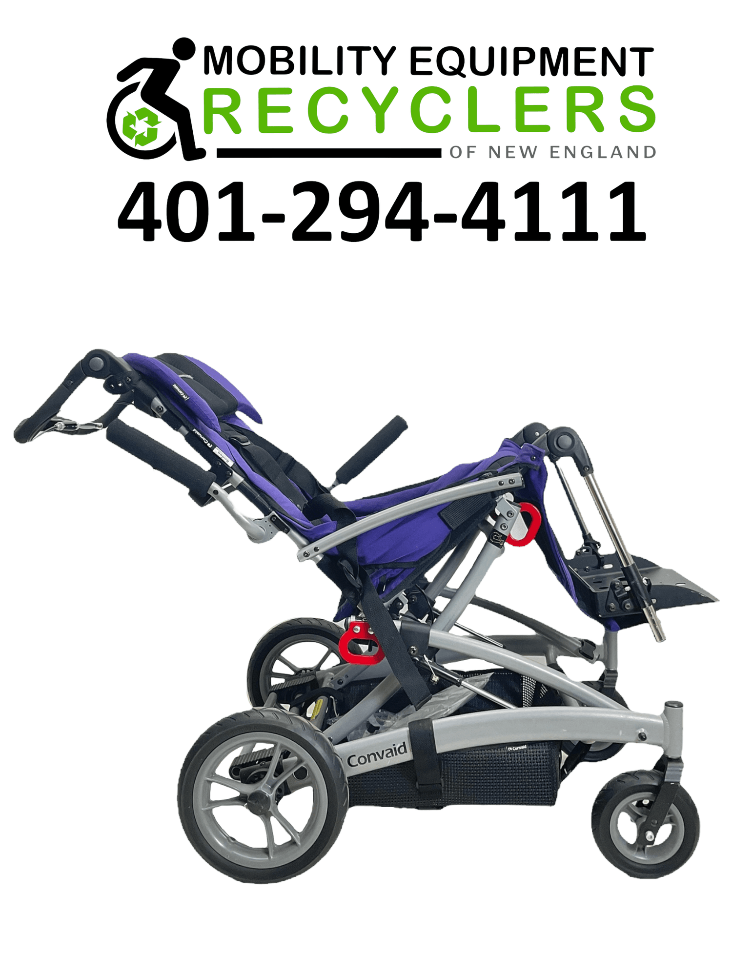 convaid rodeo gray pediatric stroller right side tilt