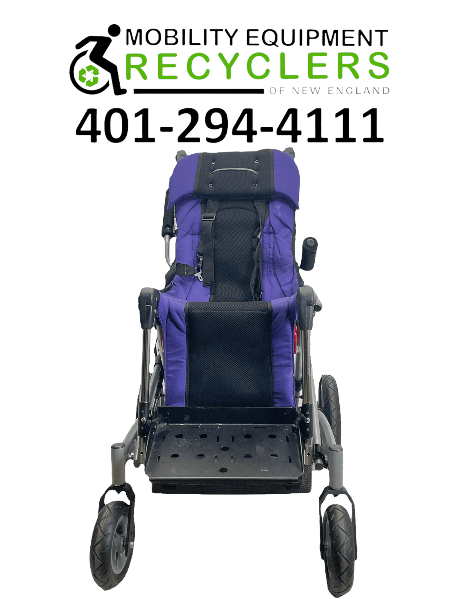 convaid rodeo gray pediatric stroller front view