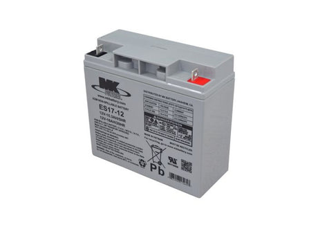 Front view of MK 12V 18 AH Sealed Lead Acid Battery