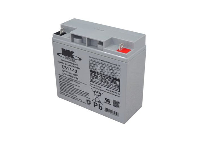 Front view of MK 12V 18 AH Sealed Lead Acid Battery