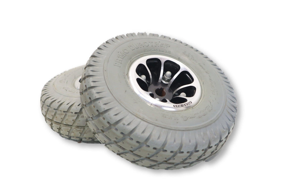 Flat-Free Drive Wheel Assembly for Jazzy 610, 1103, 1107, 1113, 1113 ATS, Select & J6 | Primo Durotrap 10" x 3" Tires | WHLASMB1418-Mobility Equipment for Less