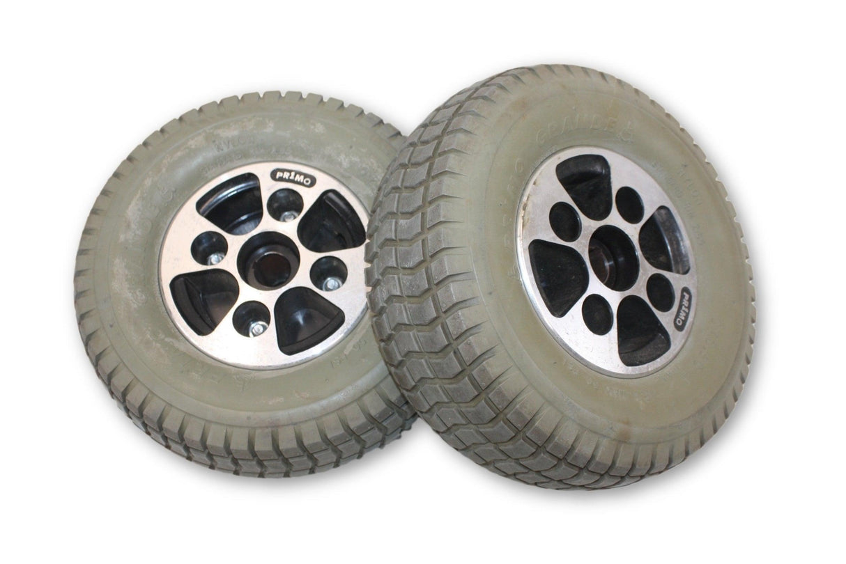 Hoveround MPV 4, MPV 5, Ranger Solo, Shoprider Streamer, Shoprider Sunrunner Power Chair Drive Wheel  | Primo Grande | 9 x 3.5 Inch | Certified Pre-Owned - Mobility Equipment for Less