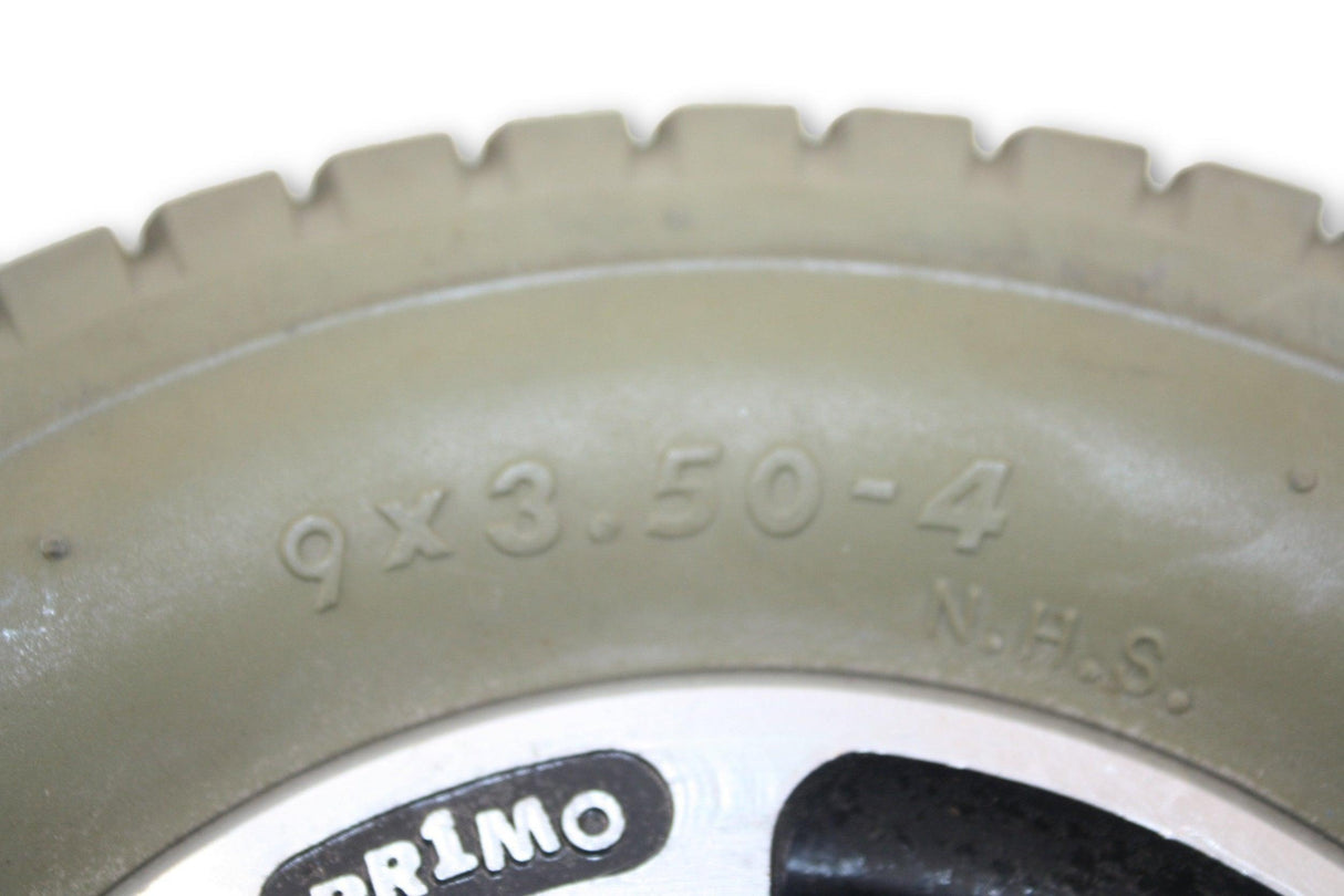 Hoveround MPV 4, MPV 5, Ranger Solo, Shoprider Streamer, Shoprider Sunrunner Power Chair Drive Wheel  | Primo Grande | 9 x 3.5 Inch | Certified Pre-Owned - Mobility Equipment for Less