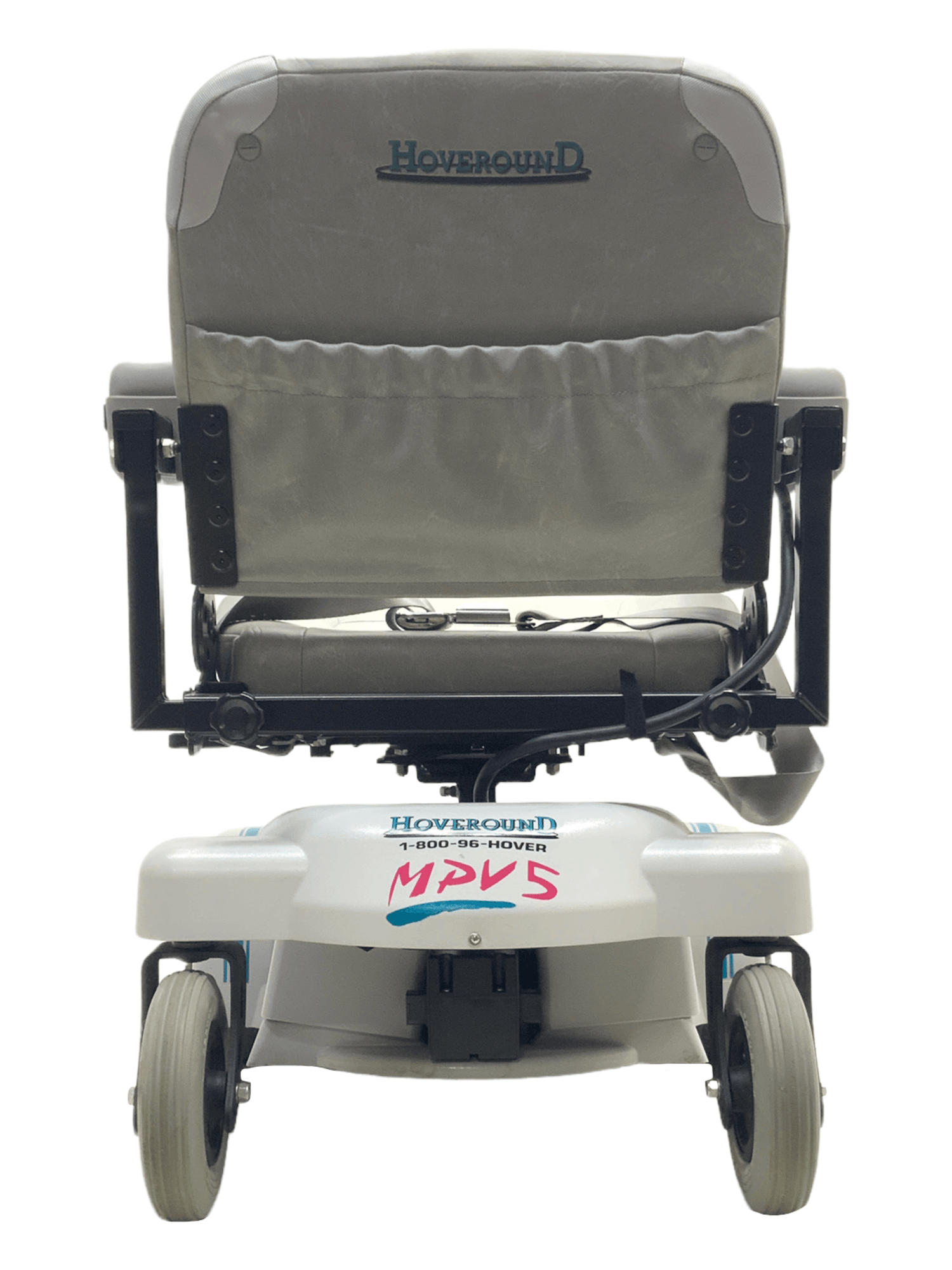 hoveround mpv5 grey standard power wheelchair rear view