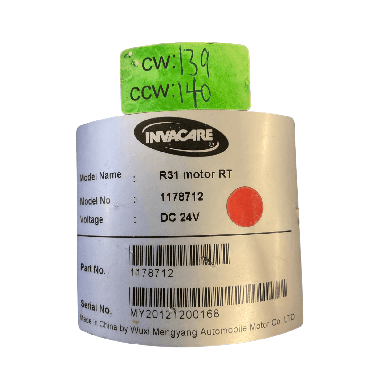 Invacare Pronto Air Personal Transporter Power Chair Motor | 1178713 | 1178712 | 1182791 | 1182790 - Mobility Equipment for Less