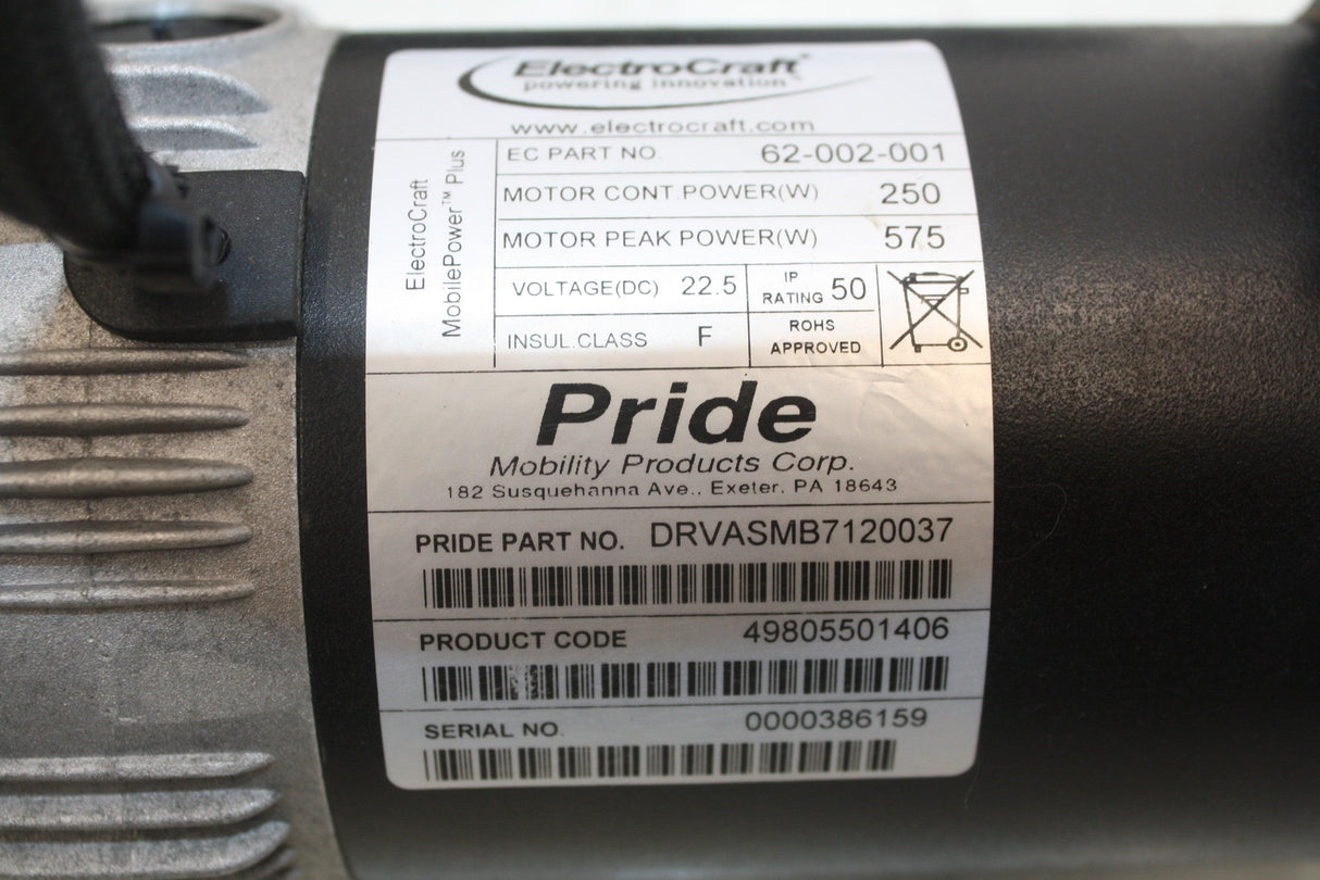 Jazzy 600 ES Power Chair ElectroCraft Left & Right Motors | DRVASMB7120036 | DRVASMB7120037 | 62-001-001 | 62-002-001-Mobility Equipment for Less