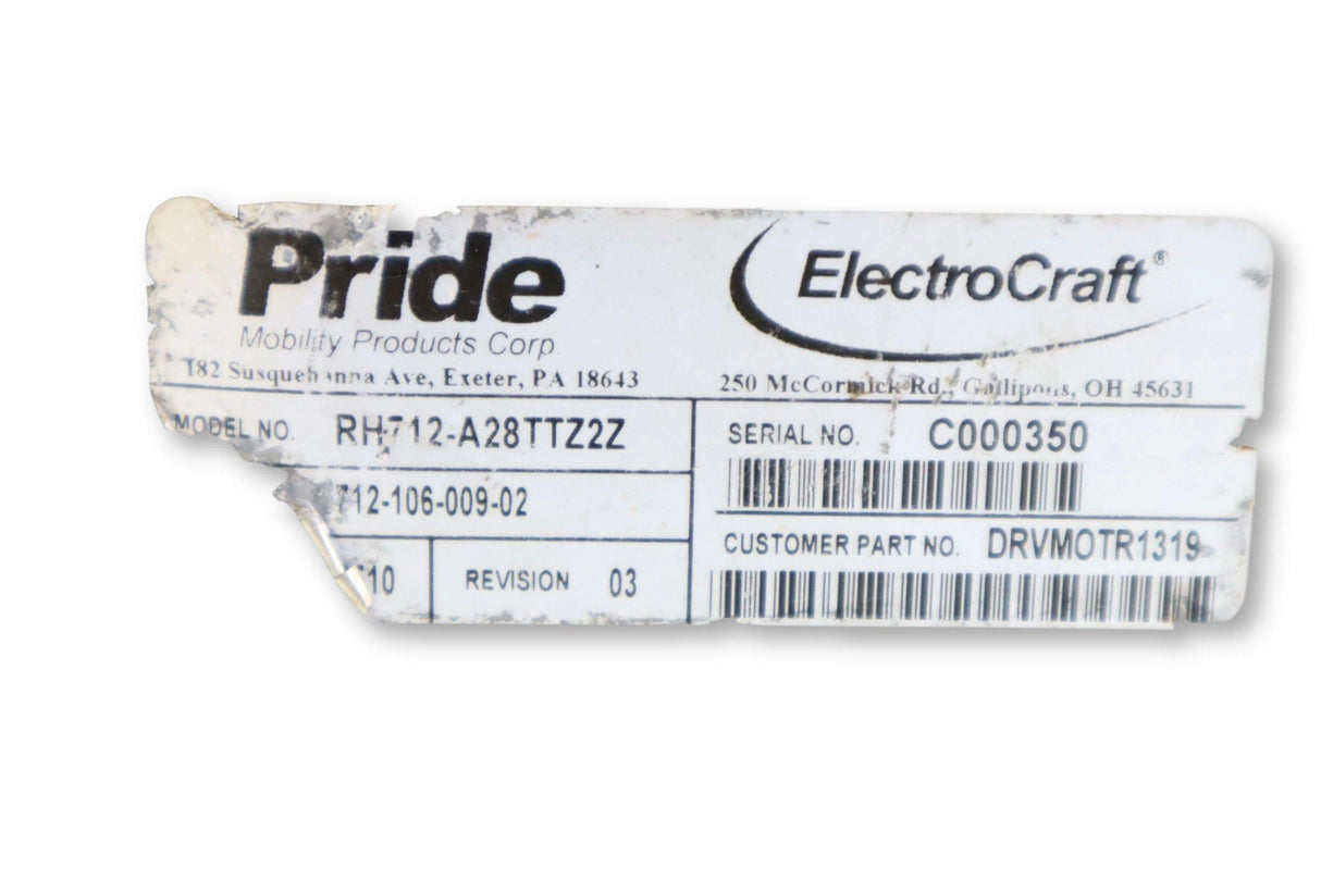 Left & Right ElectroCraft Motors For Pride Mobility Quantum 6000Z Power Chairs | DRVMOTR1319 | DRVMOTR1318-Mobility Equipment for Less