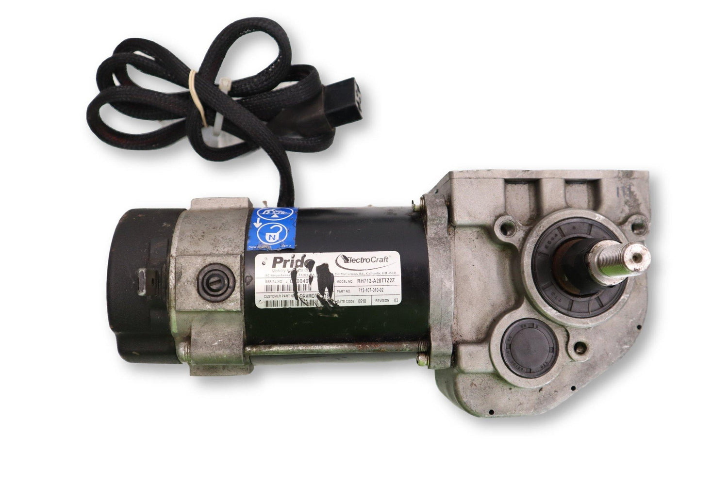 Left & Right ElectroCraft Motors For Pride Mobility Quantum 6000Z Power Chairs | DRVMOTR1319 | DRVMOTR1318-Mobility Equipment for Less