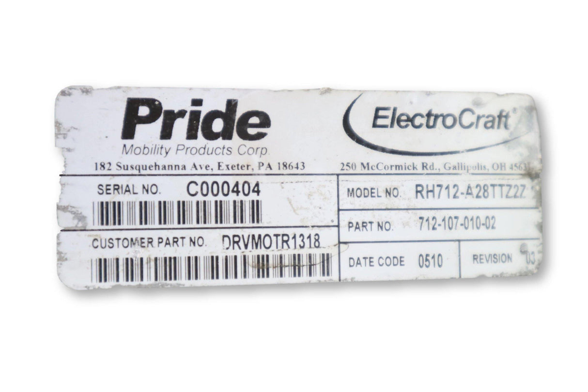 Left & Right ElectroCraft Motors For Pride Mobility Quantum 6000Z Power Chairs | DRVMOTR1319 | DRVMOTR1318-Mobility Equipment for Less