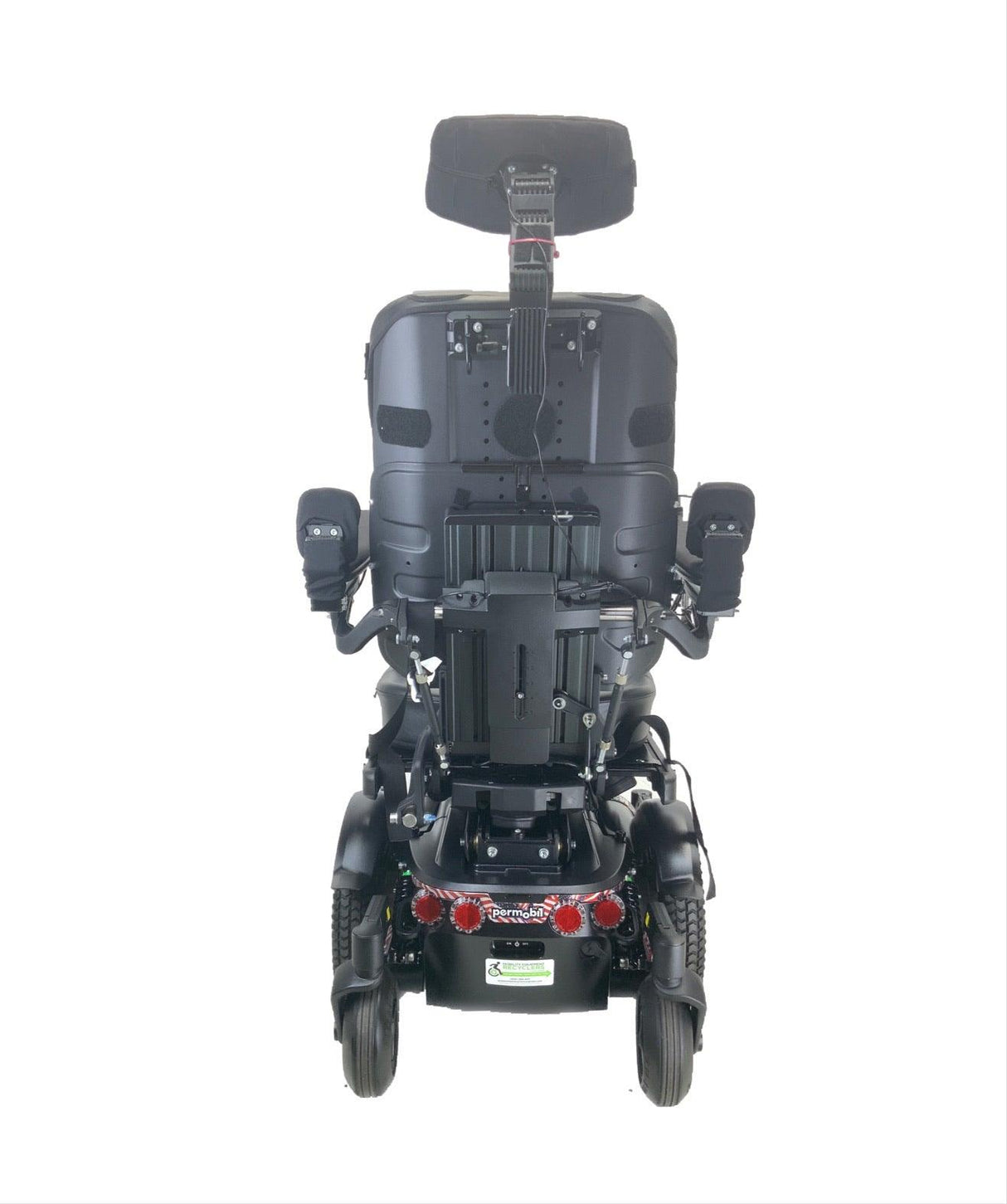 Like New 2019 Permobil M3 Rehab Power Chair | 19" x 21" Seat | Seat Elevate, Tilt, Recline, Power Legs | Only 33 Miles! | American Flag Color Decal Kit-Mobility Equipment for Less