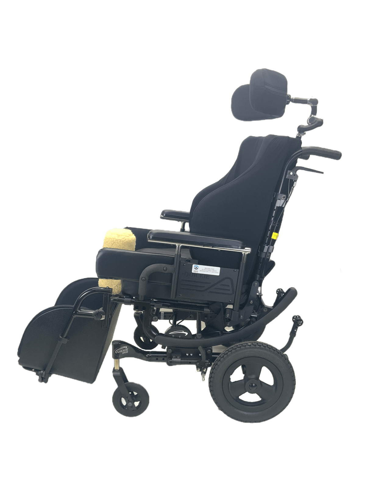 New Quickie Iris Tilt-In-Space Manual Wheelchair | 18 x 18 Inches | Legbox, Thigh Supports, Abductor Pad, Removable Activity Tray-Mobility Equipment for Less