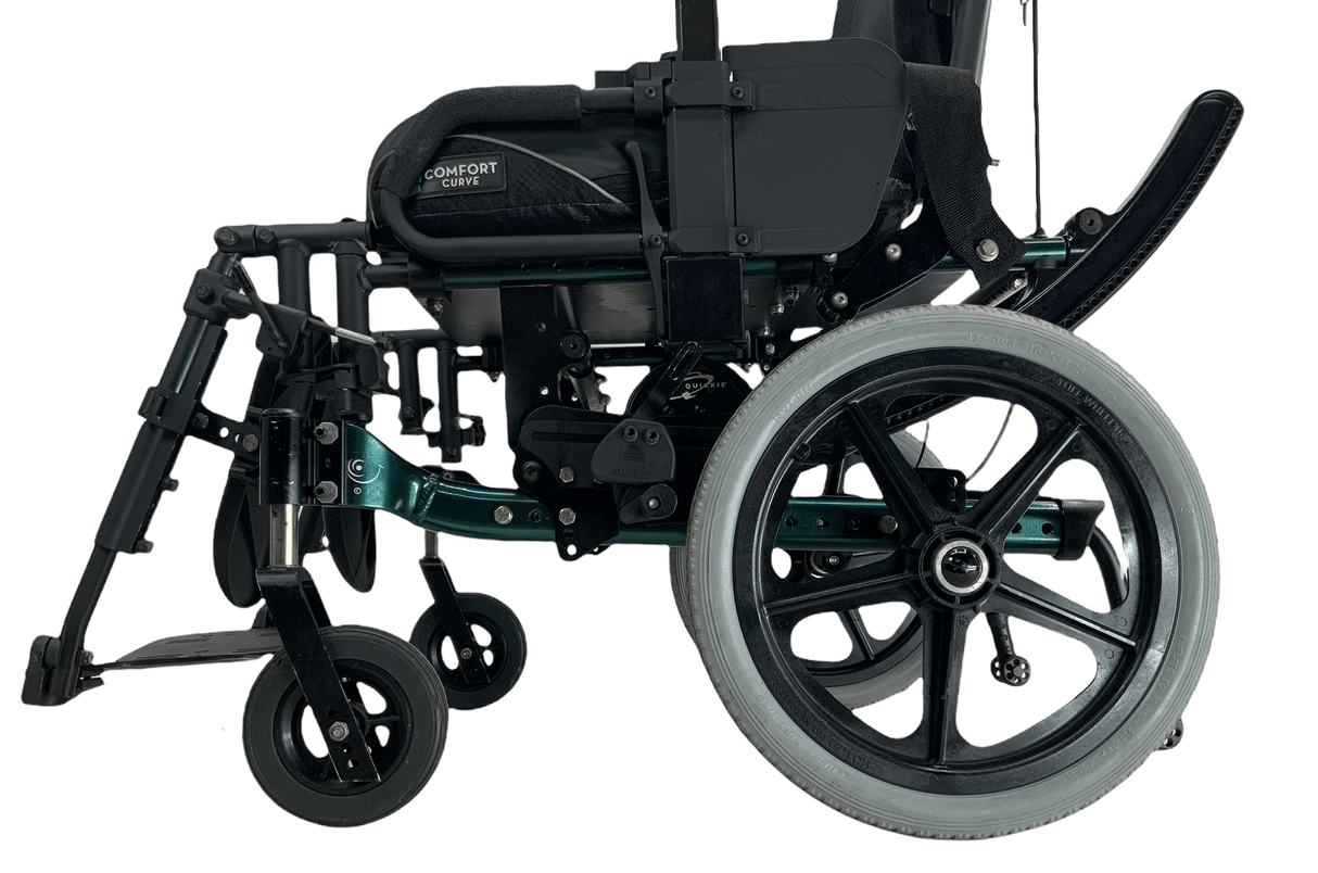Quickie Iris Tilt-In-Space Manual Wheelchair | Elevating Leg Rests | 19" x 18" Seat | 56% Savings!-Mobility Equipment for Less