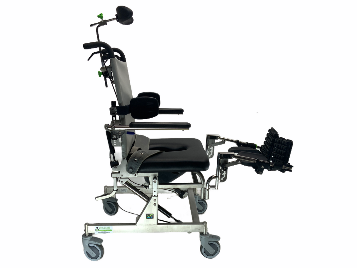 Raz AT Commode Shower Chair | 22" x 19" Seat | Tilt, Recline, Elevating Legs-Mobility Equipment for Less