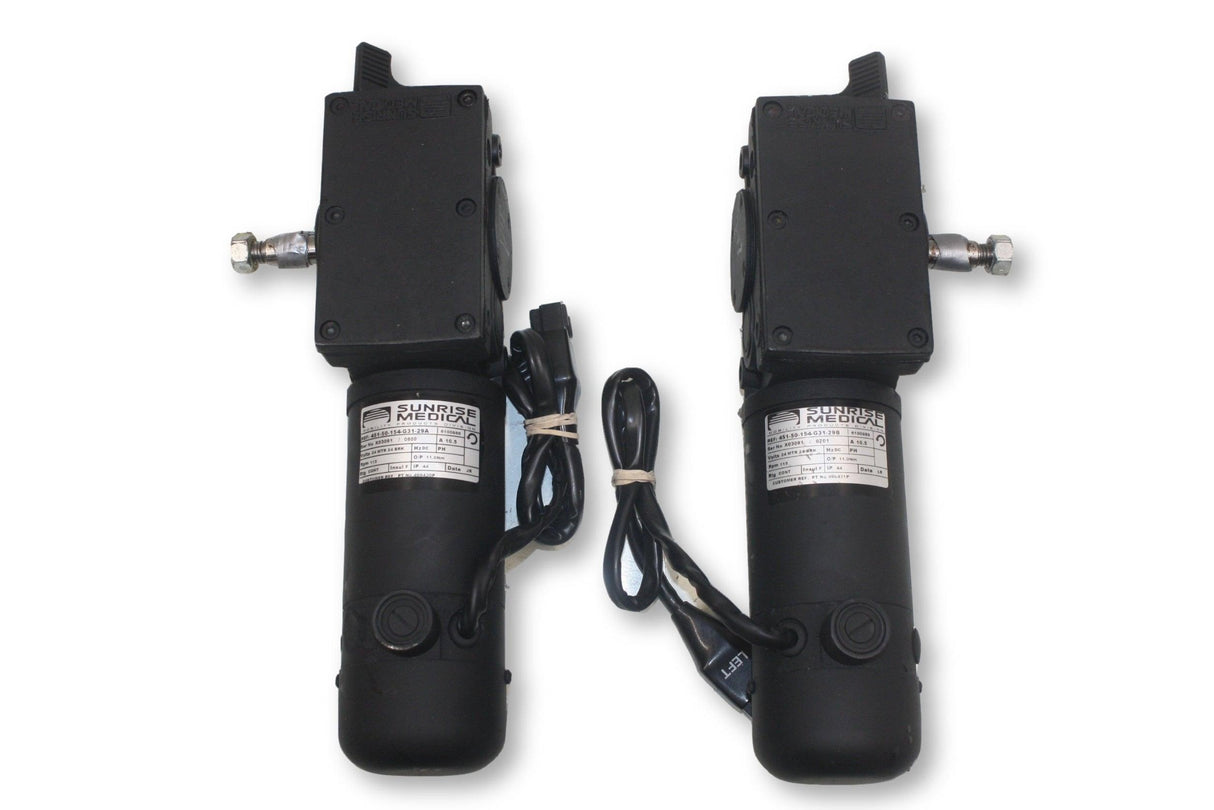 Replacement Left & Right Motor & Gearbox Assembly For Sunrise Medical Quickie Power Chairs | 499430P | 499431P | 451-50-154-G31-29B | 451-50-154-G31-29A-Mobility Equipment for Less