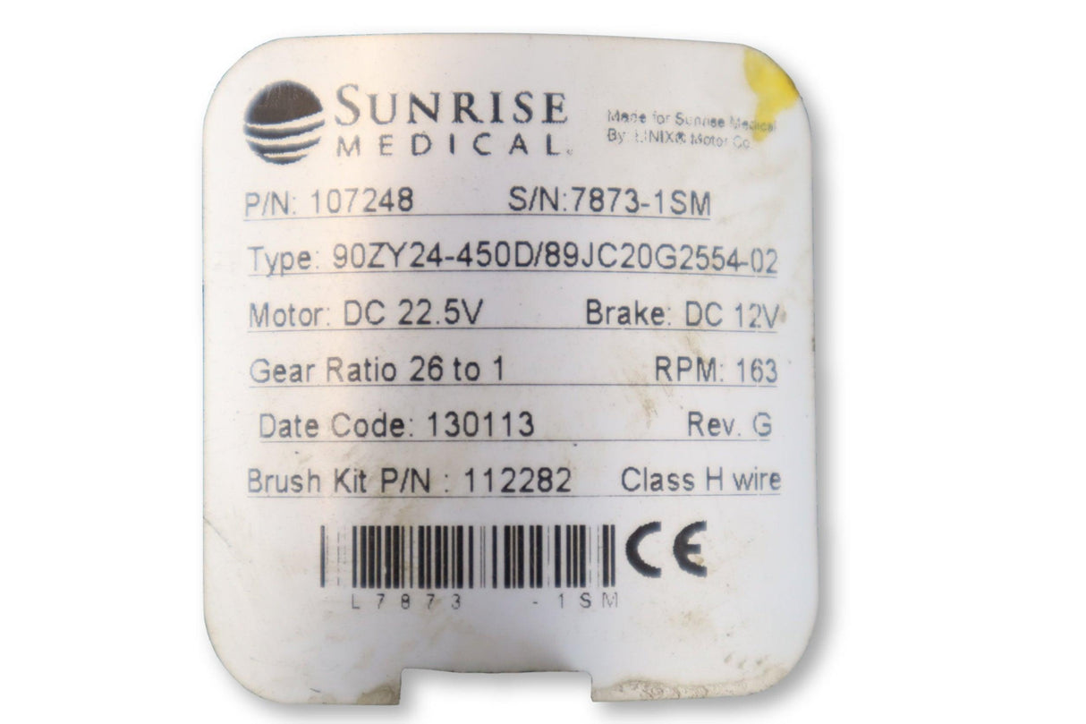 Replacement Motor & Gearbox For Mid-Wheel Drive Sunrise Medical Quickie Pulse 6 & Quickie QM-710 | 107247 | 107248 | 112282-Mobility Equipment for Less