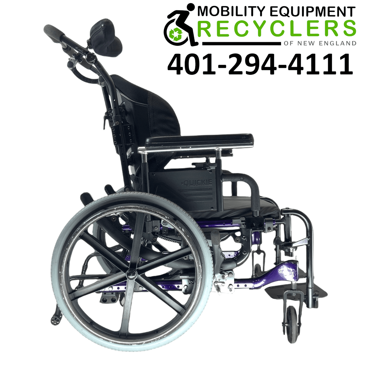 Sunrise Medical Quickie Iris Tilt-In-Space Manual Wheelchair | Height Adjustable Armrest, Swing-Away Leg Rests, Adjustable Headrest, Height Adjustable Push Handles-Mobility Equipment for Less