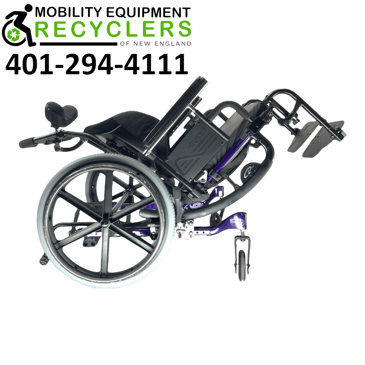Sunrise Medical Quickie Iris Tilt-In-Space Manual Wheelchair | Height Adjustable Armrest, Swing-Away Leg Rests, Adjustable Headrest, Height Adjustable Push Handles-Mobility Equipment for Less