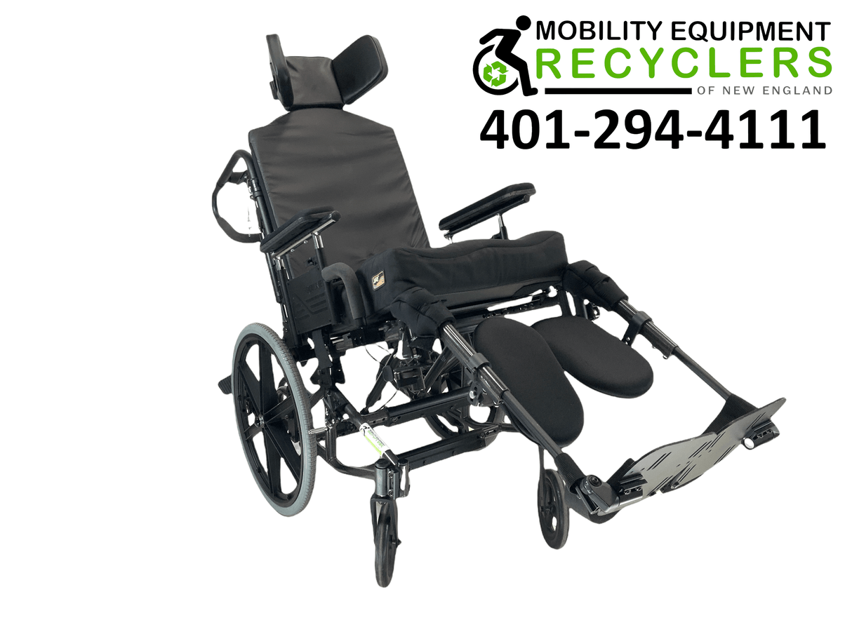 Sunrise Medical Quickie TS Tilt-In-Space Manual Wheelchair | Height Adjustable Armrest, Adjustable Headrest, Height Adjustable Push Handles-Mobility Equipment for Less