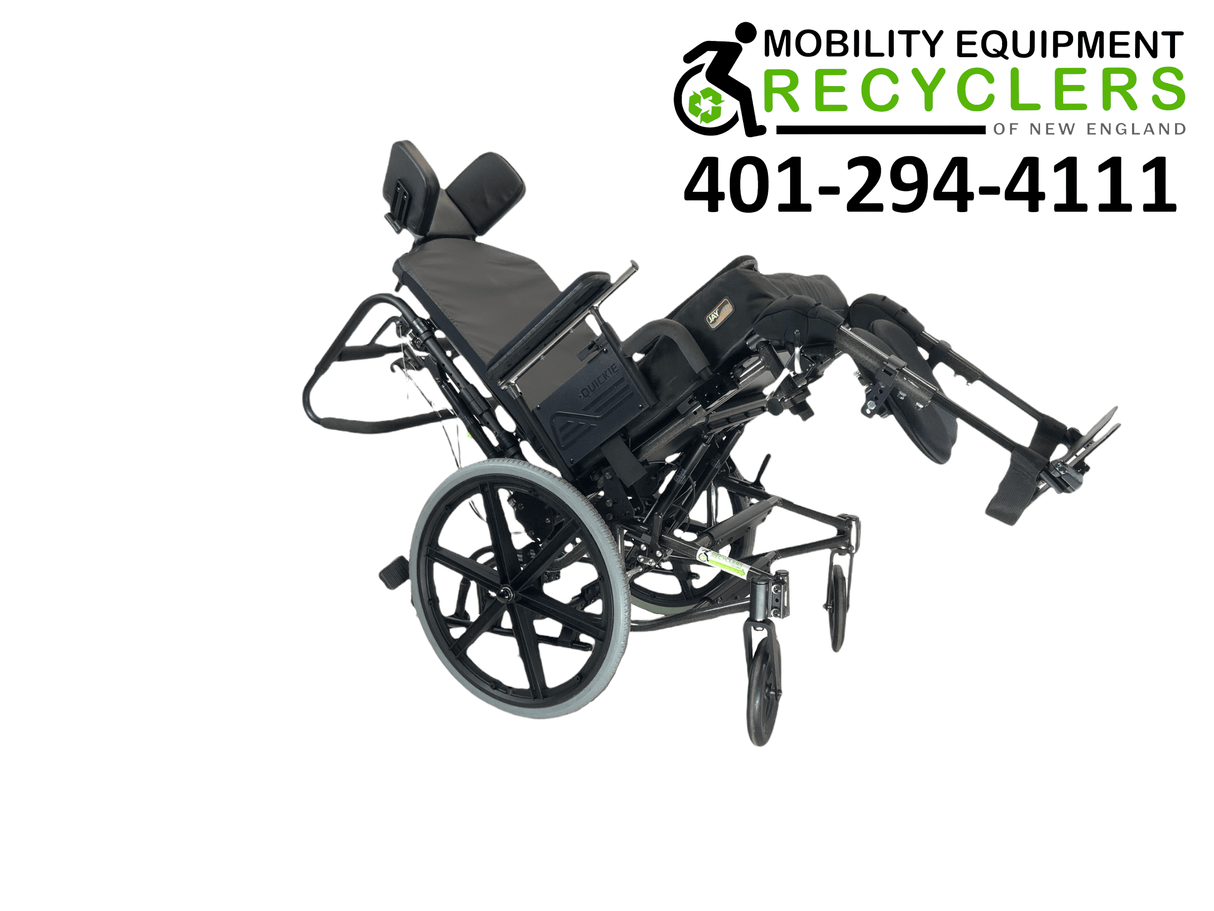 Sunrise Medical Quickie TS Tilt-In-Space Manual Wheelchair | Height Adjustable Armrest, Adjustable Headrest, Height Adjustable Push Handles-Mobility Equipment for Less
