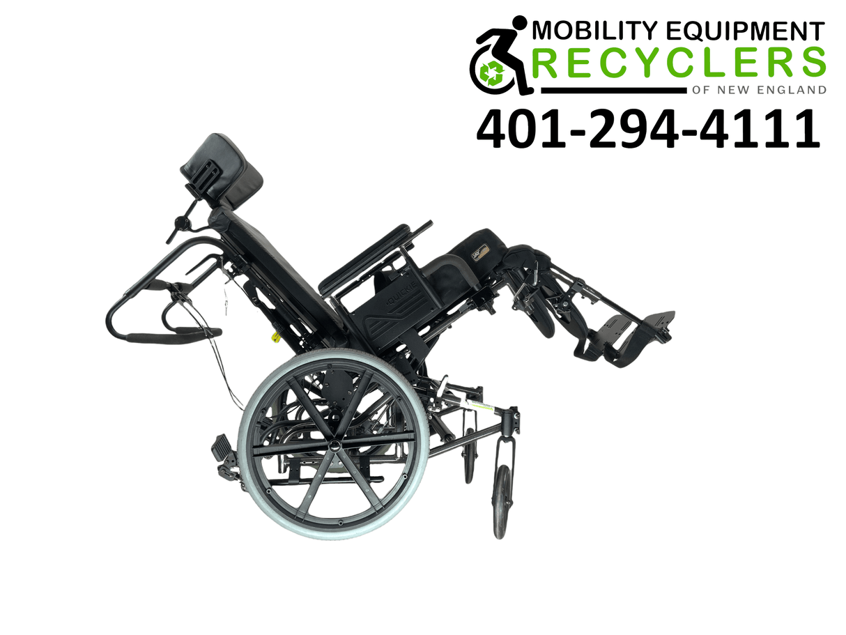 Sunrise Medical Quickie TS Tilt-In-Space Manual Wheelchair | Height Adjustable Armrest, Adjustable Headrest, Height Adjustable Push Handles-Mobility Equipment for Less