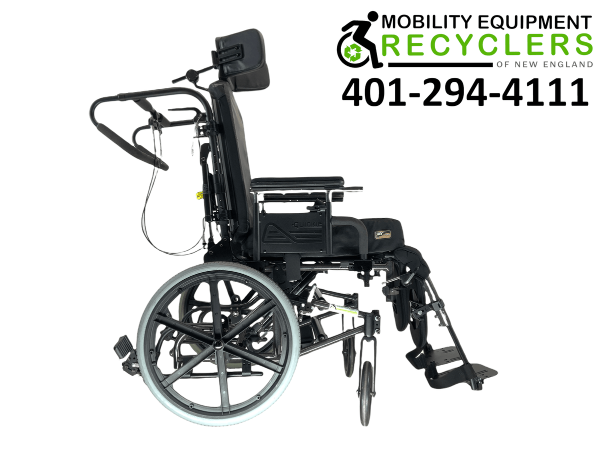 Sunrise Medical Quickie TS Tilt-In-Space Manual Wheelchair | Height Adjustable Armrest, Adjustable Headrest, Height Adjustable Push Handles-Mobility Equipment for Less