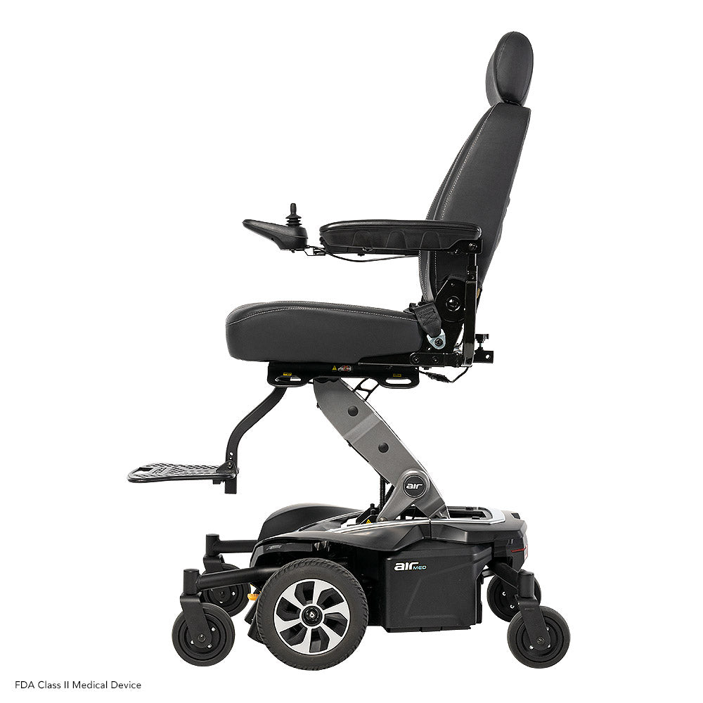 Left profile view of Pride Jazzy Air MED power chair