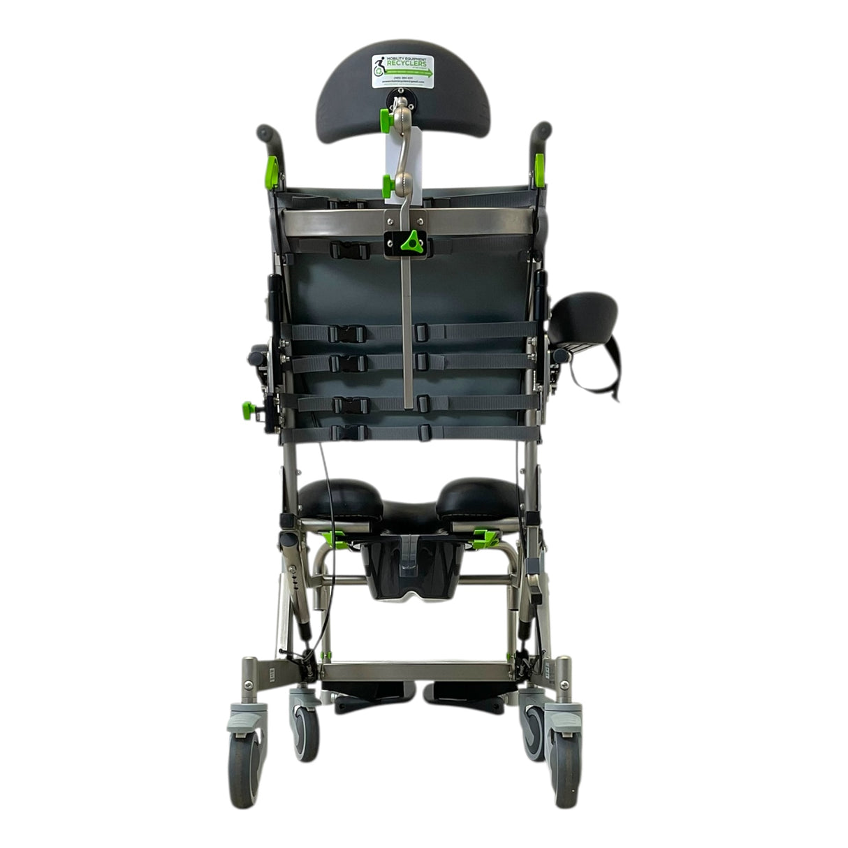 Back View of RAZ-AT Attendant Tilt Shower Chair/Commode