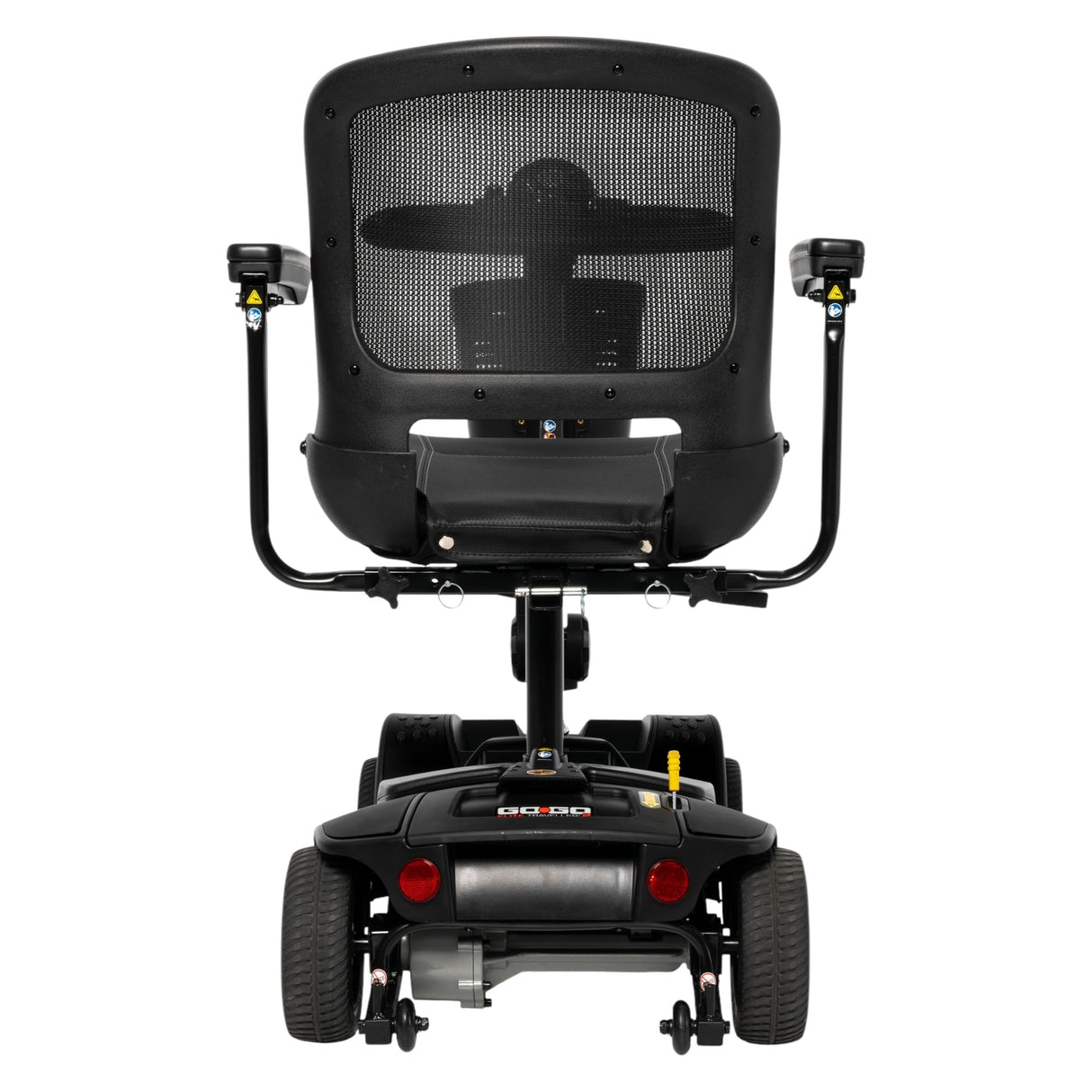 Back View of Black Pride Go Go Elite Traveller 2 Platinum Mobility Scooter
