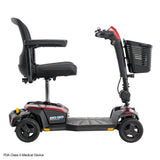Left Profile View of Red Pride Mobility Go Go Endurance AL+ Portable Mobility Scooter