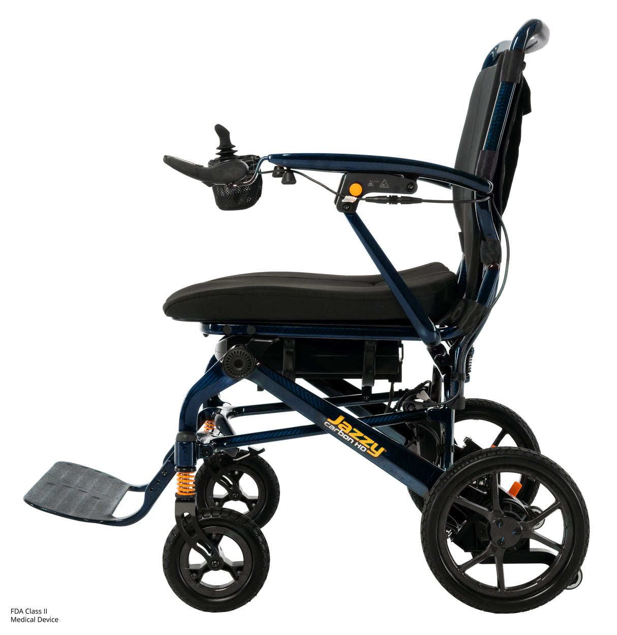 Left Side View of Jazzy Carbon HD Power Chair