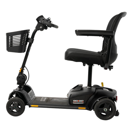 Left Side View of Black Pride Go Go Elite Traveller 2 Platinum Mobility Scooter