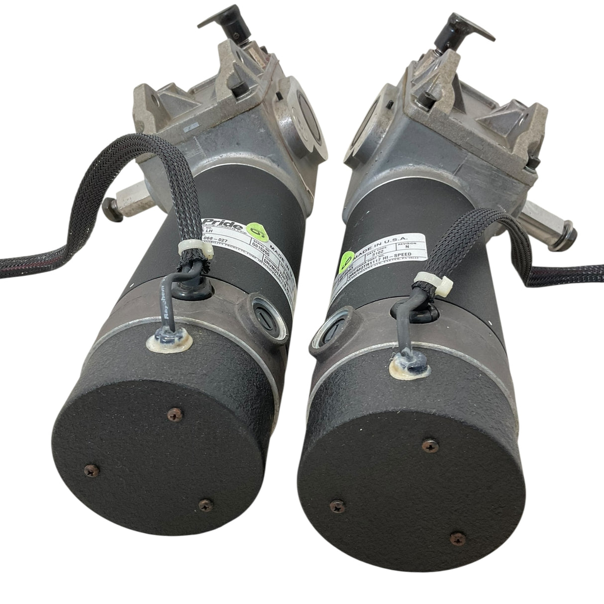 Front View of High-Speed Motors for Pride Mobility Jazzy 1122 Power Chairs