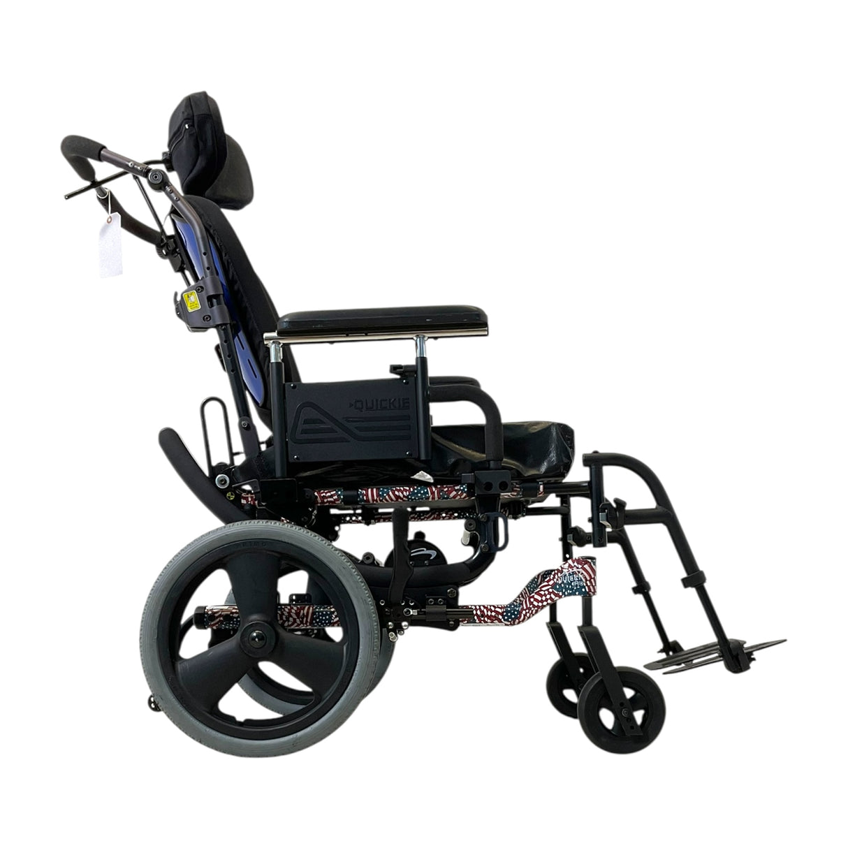 Right Side View of Quickie Iris Tilt-in-Space Manual Wheelchair