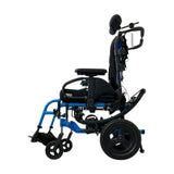 Left Side View of Quickie Iris Tilt-in-Space Manual Wheelchair