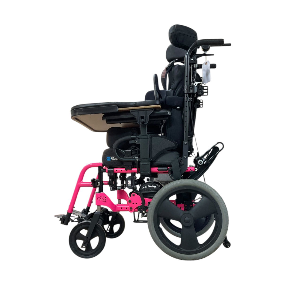 Left Side View of Quickie Zippie Iris Tilt-in-Space Wheelchair