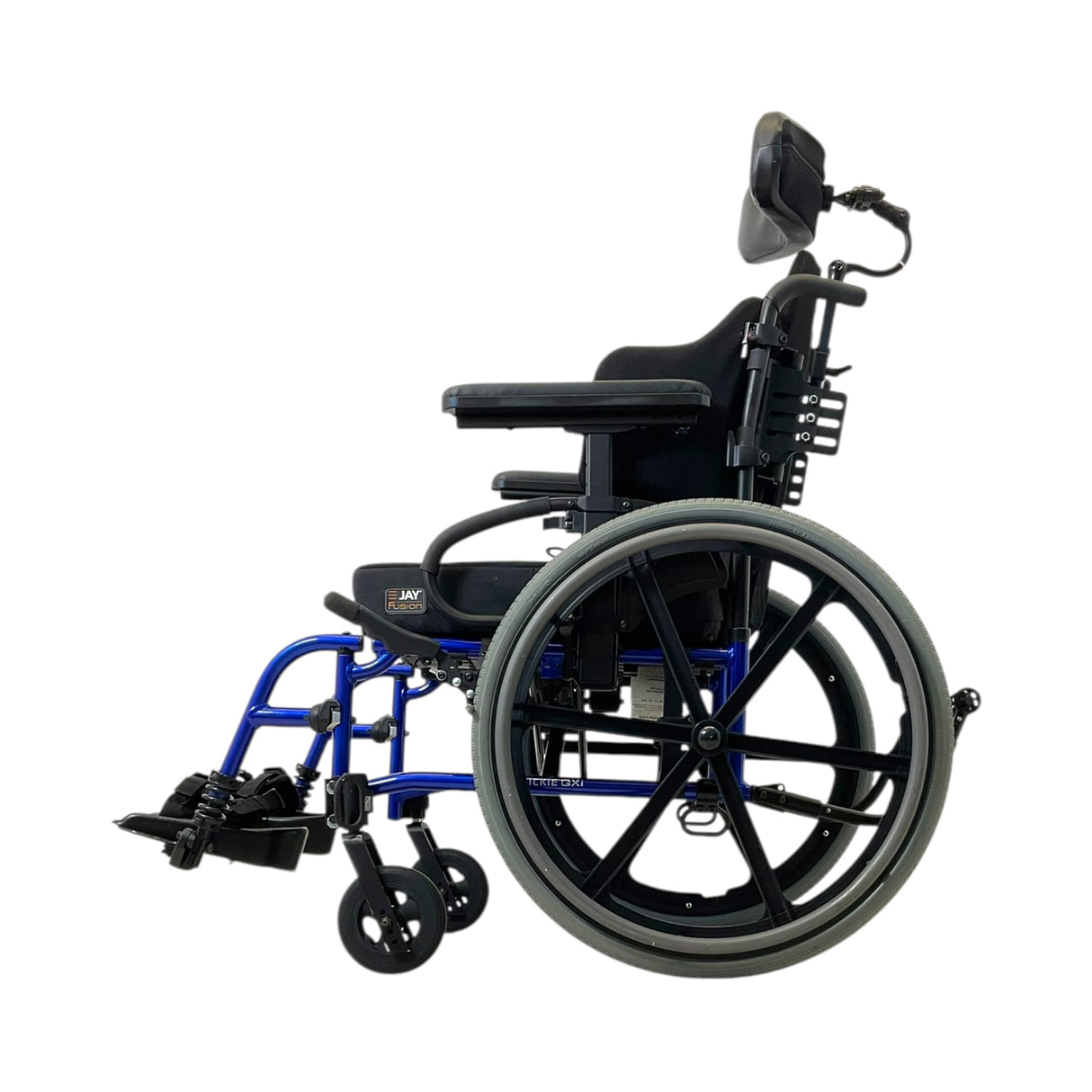 Left Side View of Quickie QXi Lightweight Folding Wheelchair