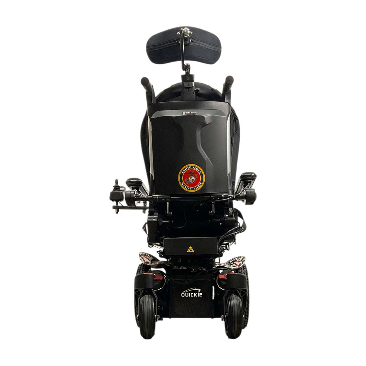 Back View of Quickie Q300 M Mini Rehab Power Chair