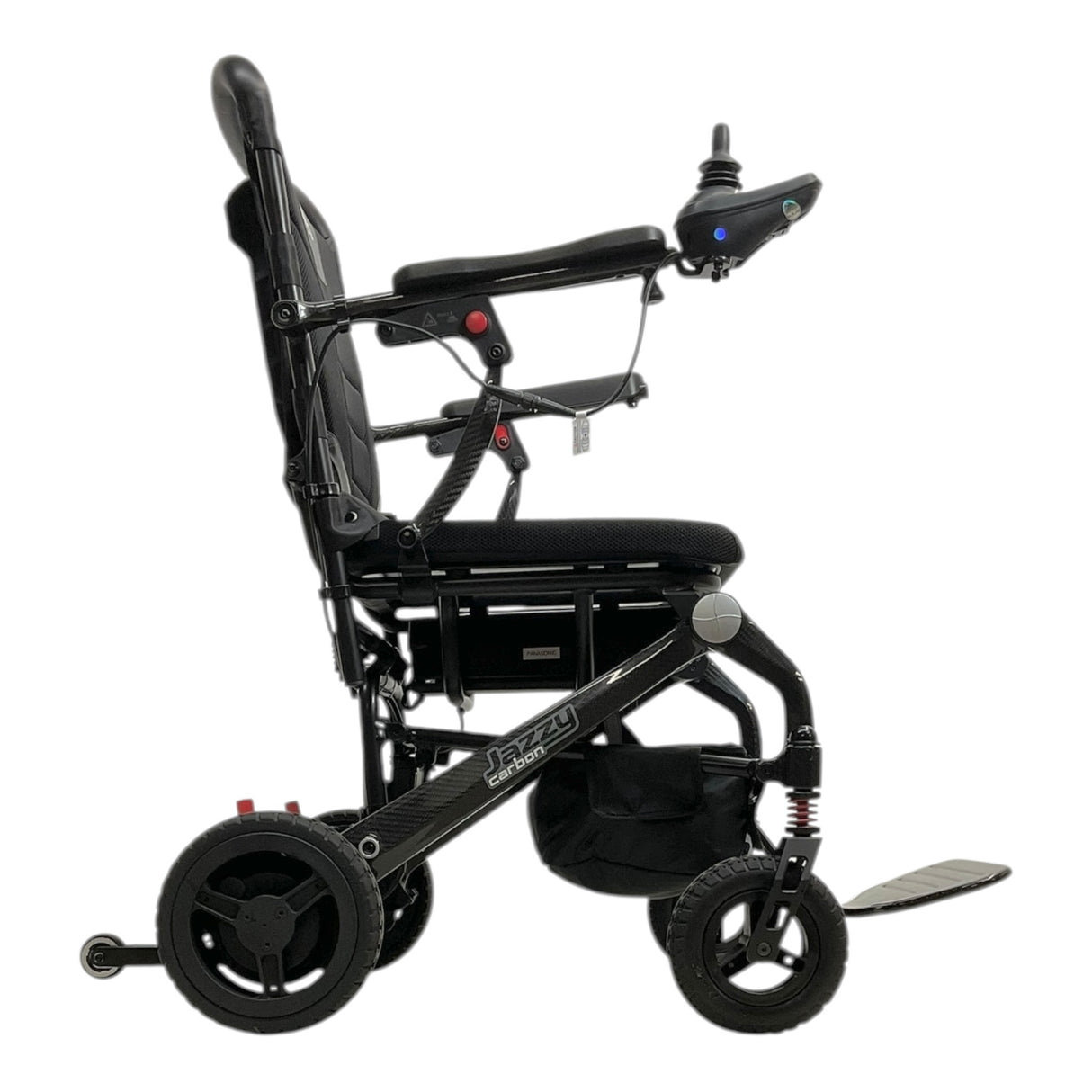 Right Side View of Pride Mobility Jazzy Carbon Folding Power Chair