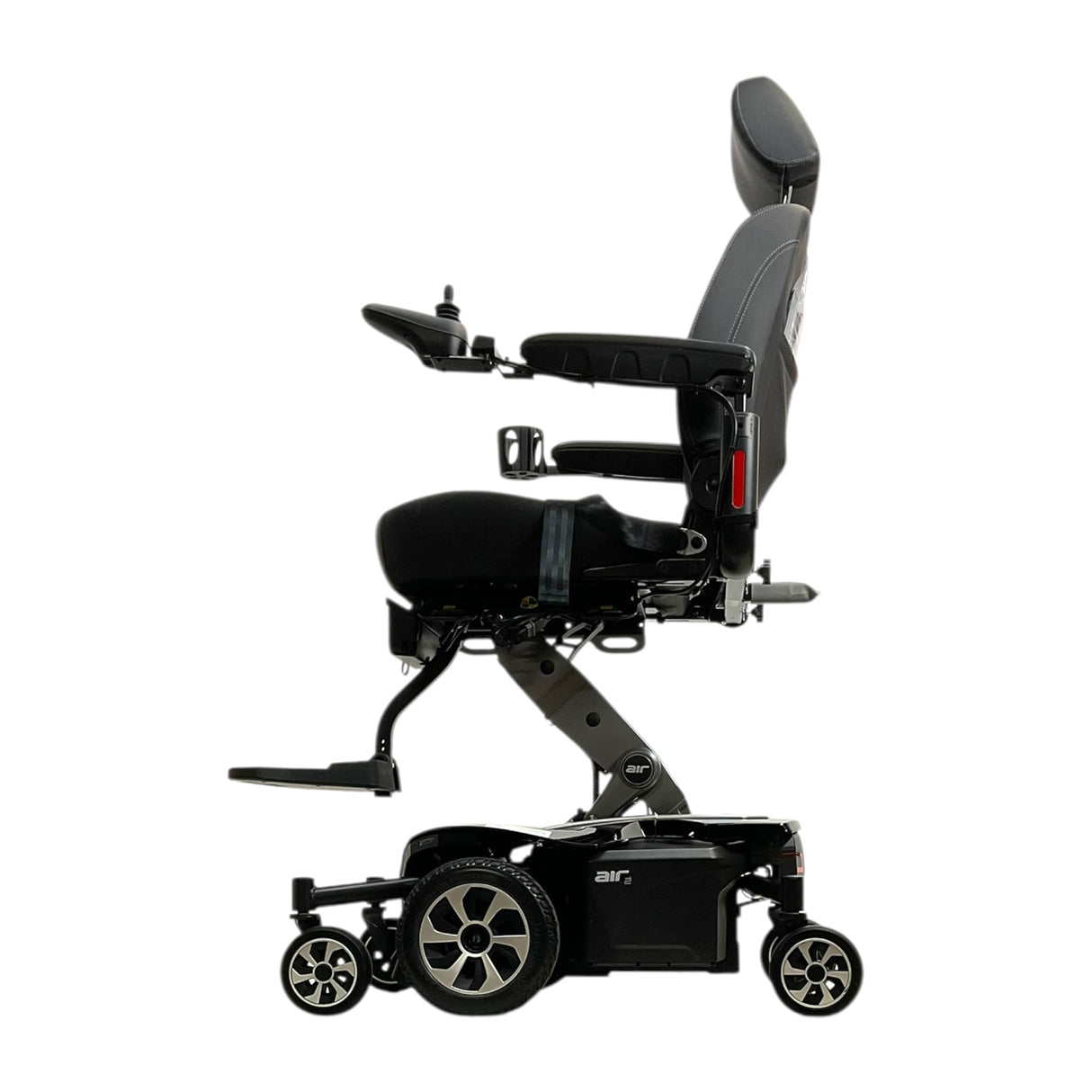 Left Side View of Elevated Pride Jazzy Air 2 Power Wheelchair