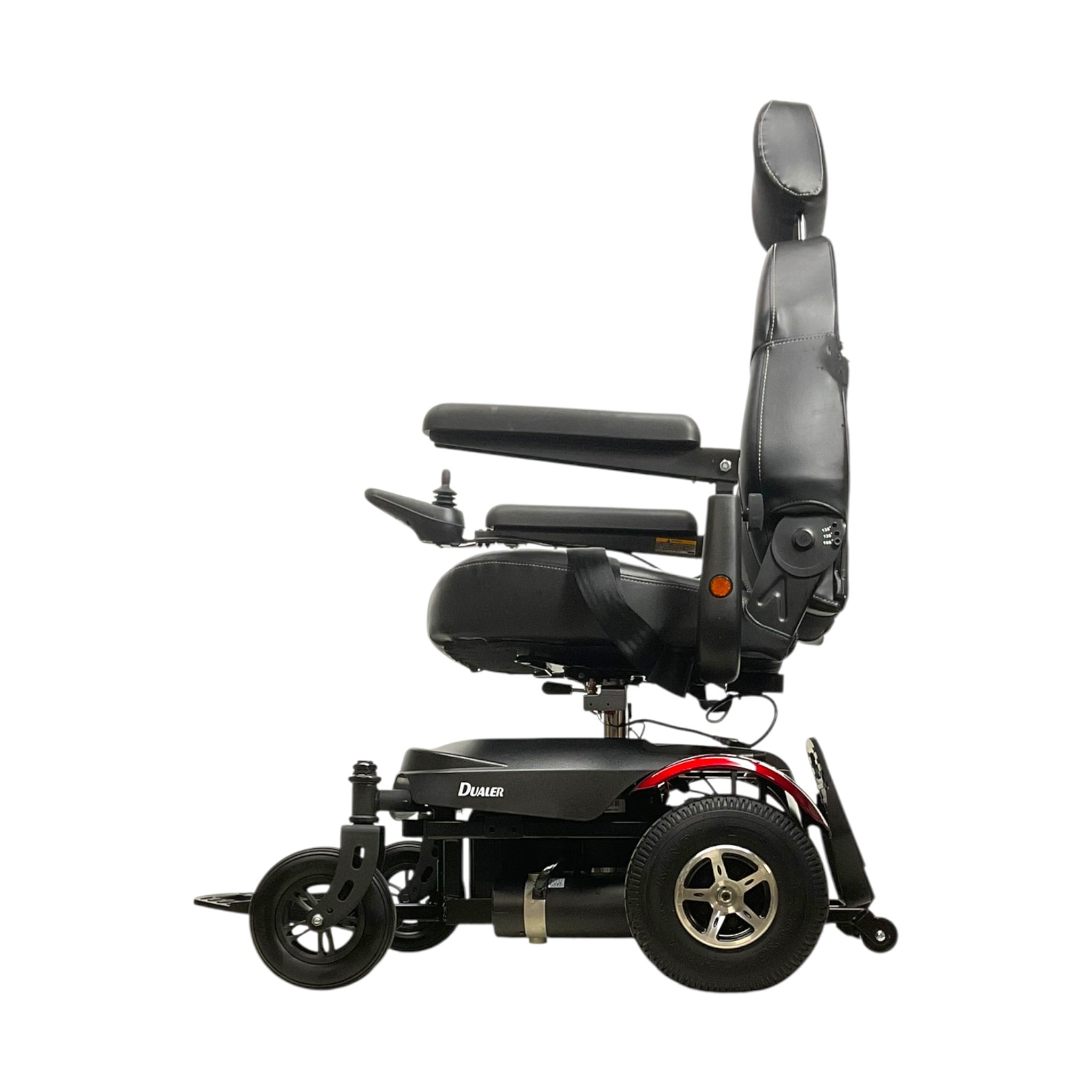 Side Profile View of Merits P312 Dualer Power Wheelchair