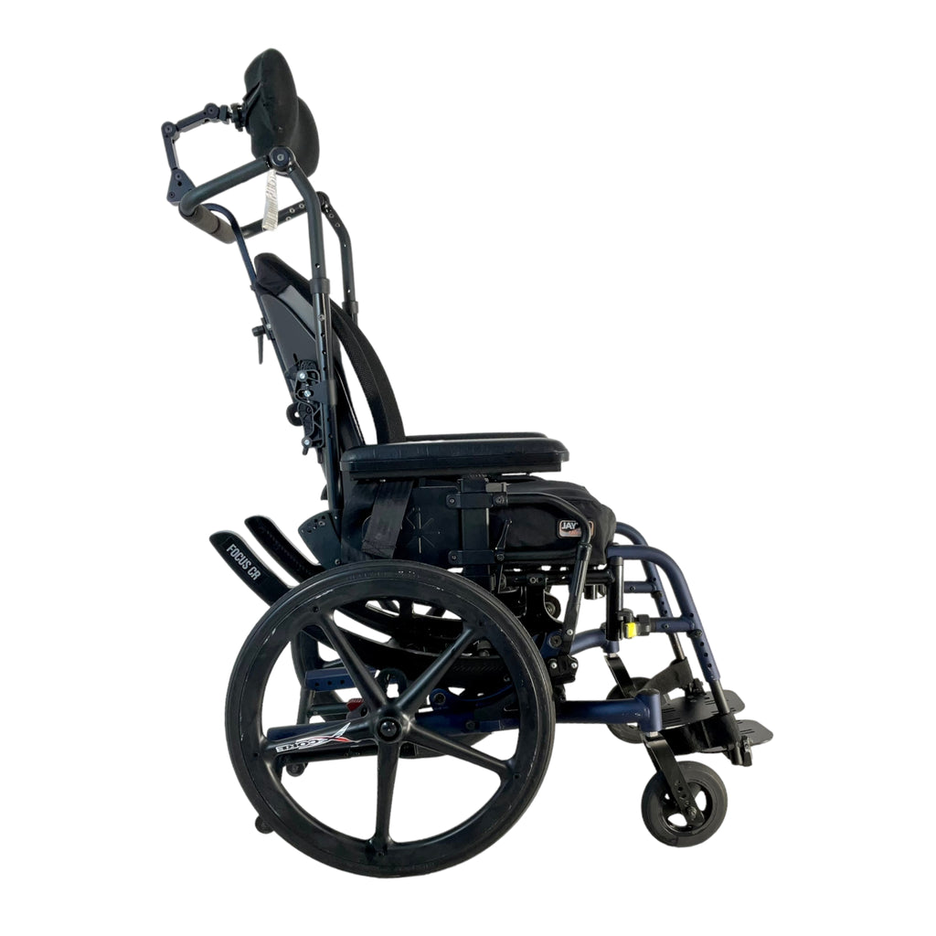 Right side view of Ki Mobility Focus CR Tilt-In-Space Manual Wheelchair