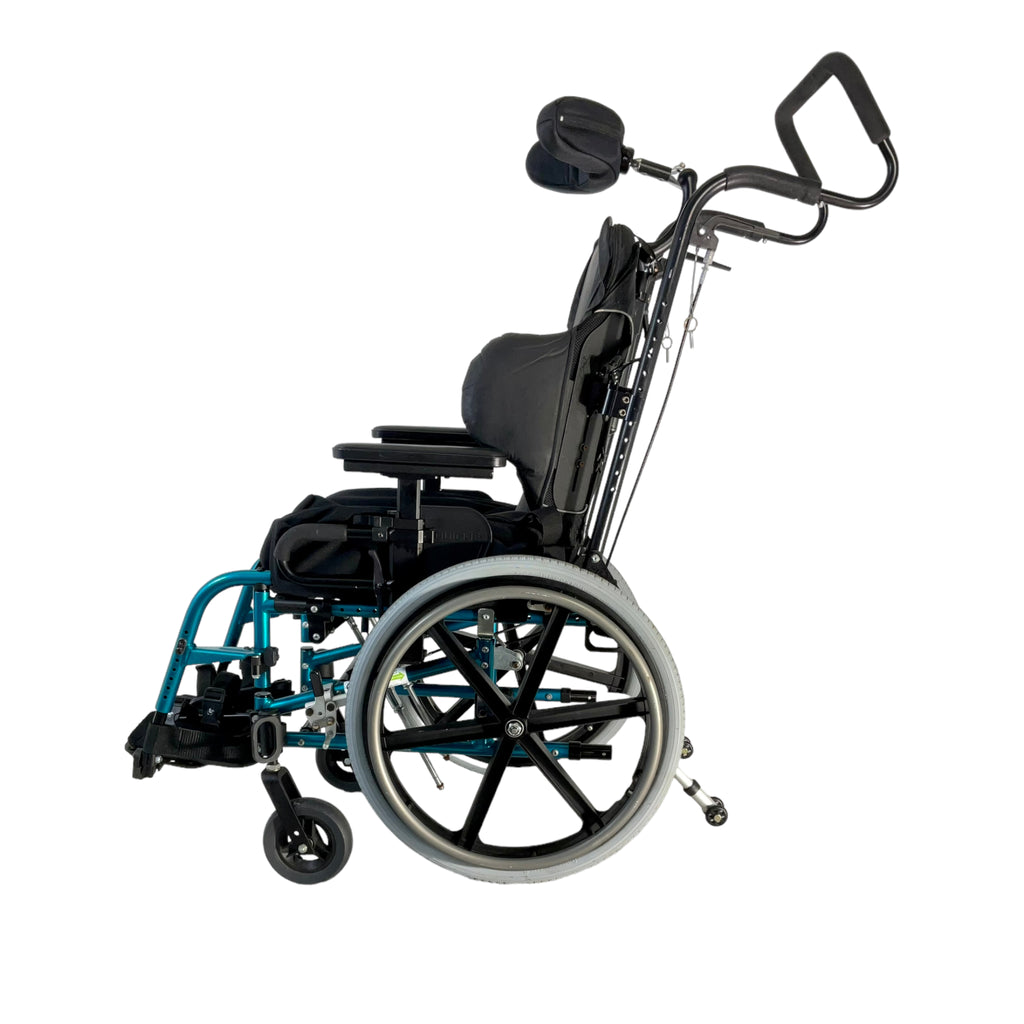 Left side view of Sunrise Medical Quickie Zippie tilt-in-space manual wheelchair