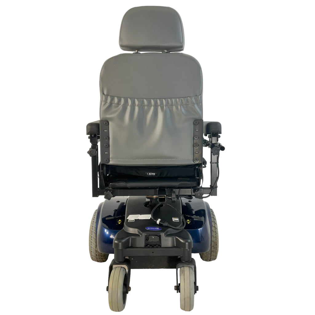 Back view of Products Invacare Pronto M51 Electric Wheelchair with rear pouch