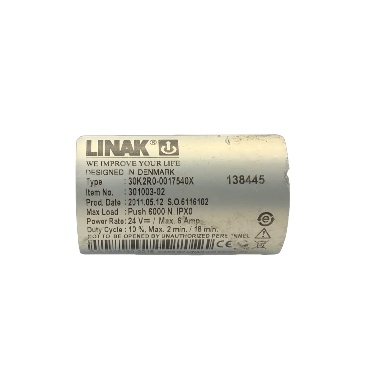 Tilt Actuator for Sunrise Medical Quickie S646, S646 SE, S636, & S626 Power Wheelchairs | Linak | 138445
