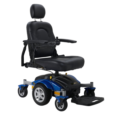 Right side view of blue Golden Technologies Compass Sport power chair
