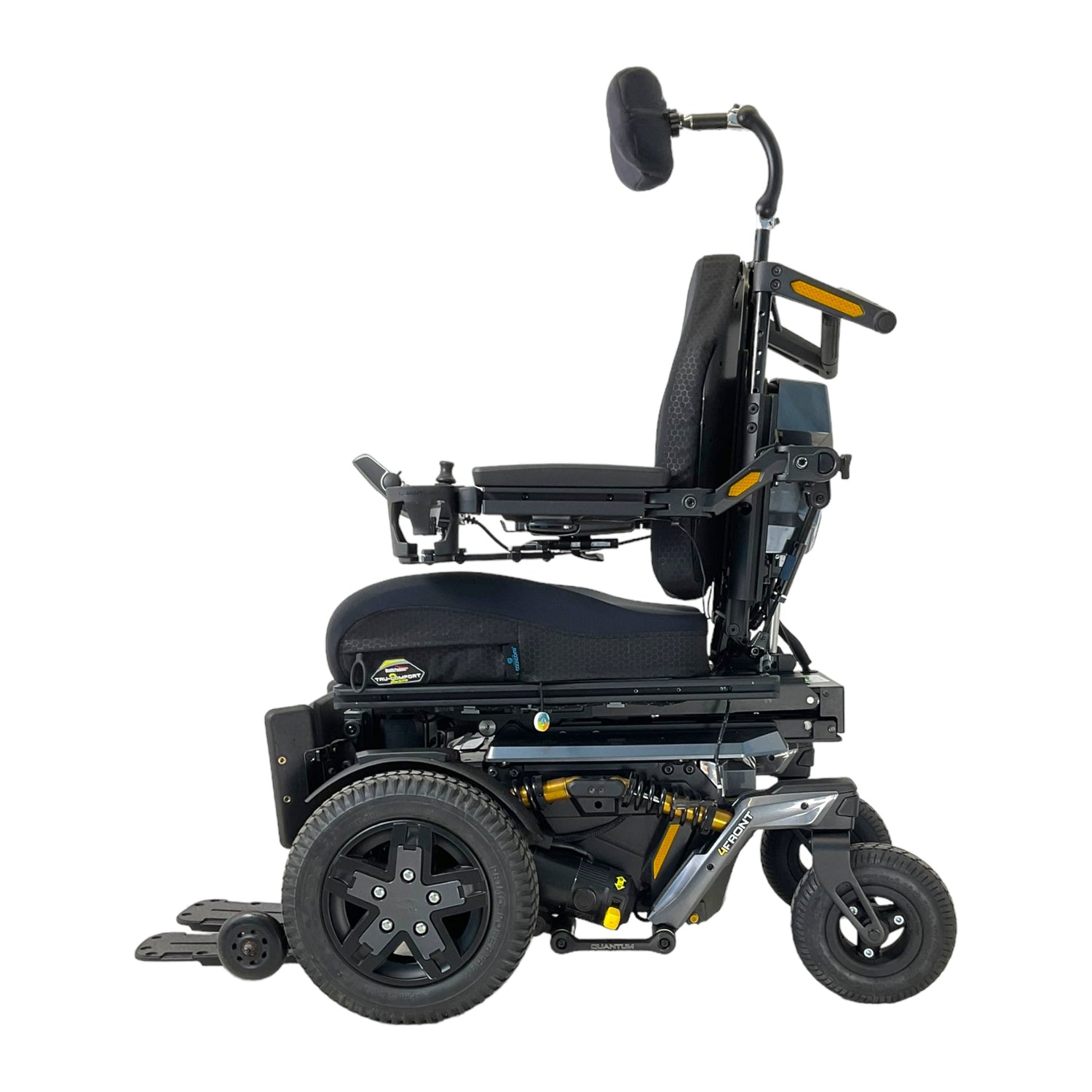 Left profile view of Pride Quantum 4Front power chair