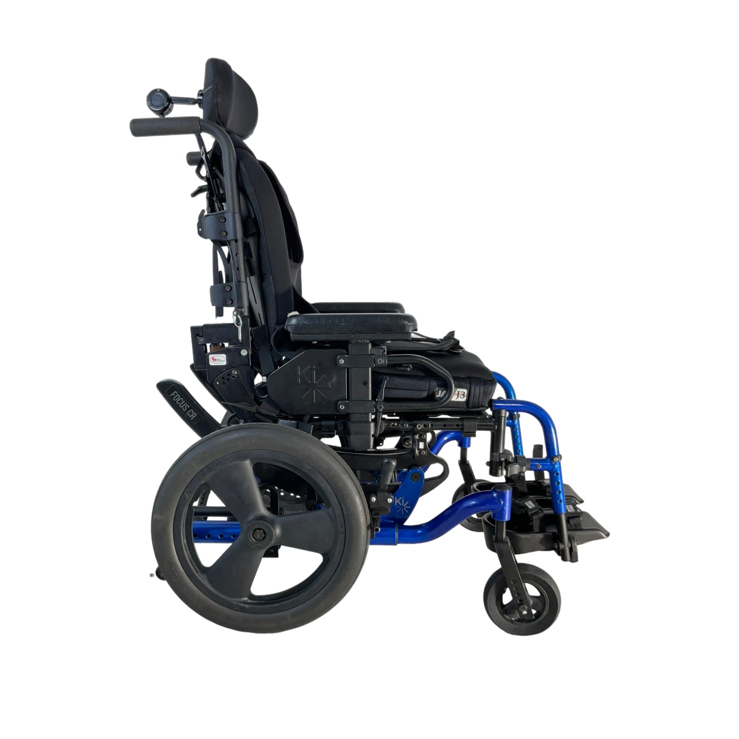 Right side view of Ki Mobility Focus CR Tilt-in-Space wheelchair